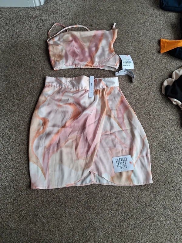 ASOS Asos luxe silk skirt and top