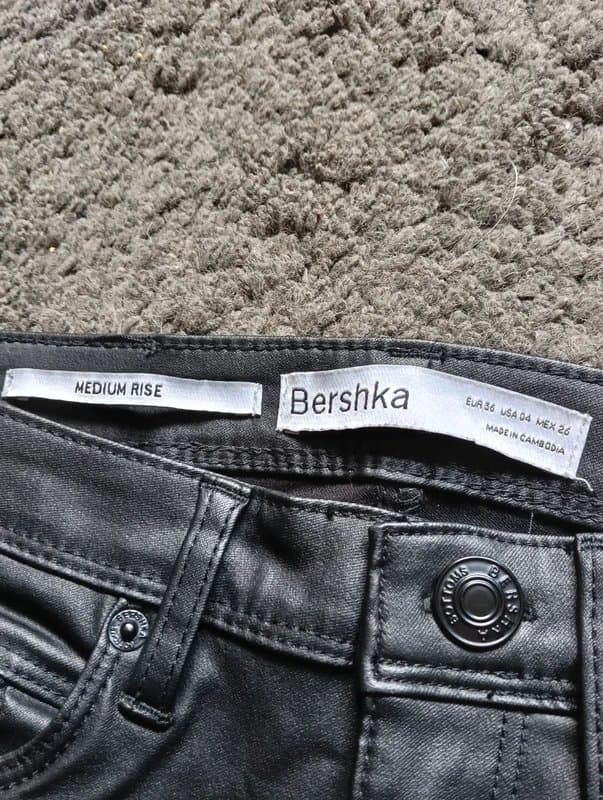 Bershka Black leather looking trousers