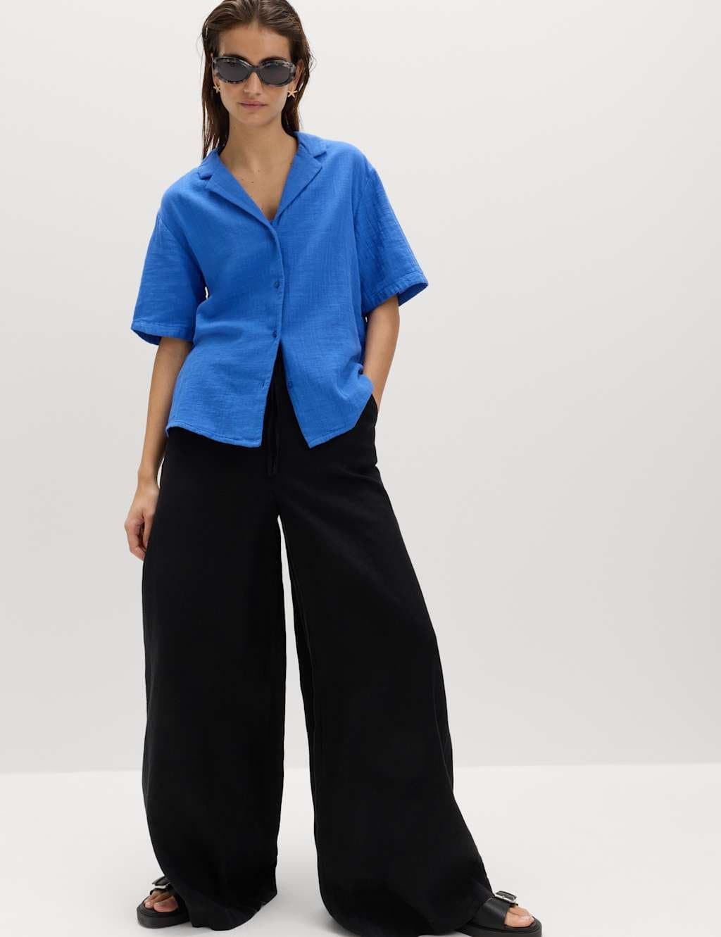 Marks & Spencer M&S Cobalt Cotton Beach Shirt for Women