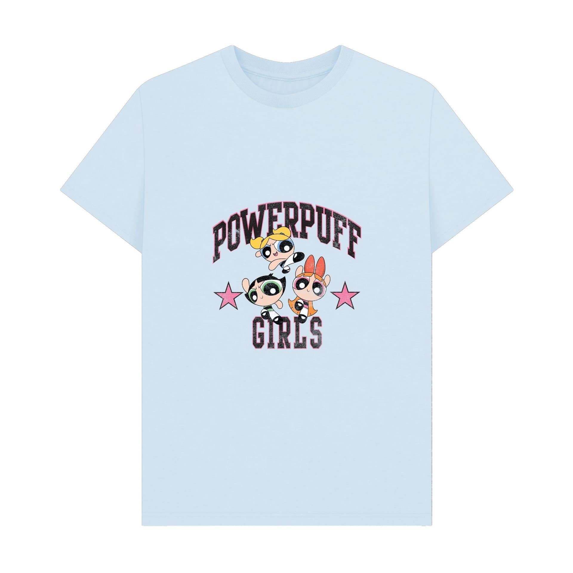 Powerpuff Girls Powerpuff Girls Men's Logo T-Shirt in Light Blue