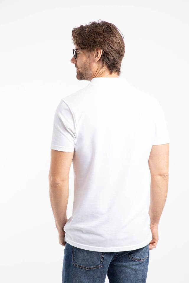 Weird Fish Weird Fish Men's Miles Pique Polo Shirt in White - 3