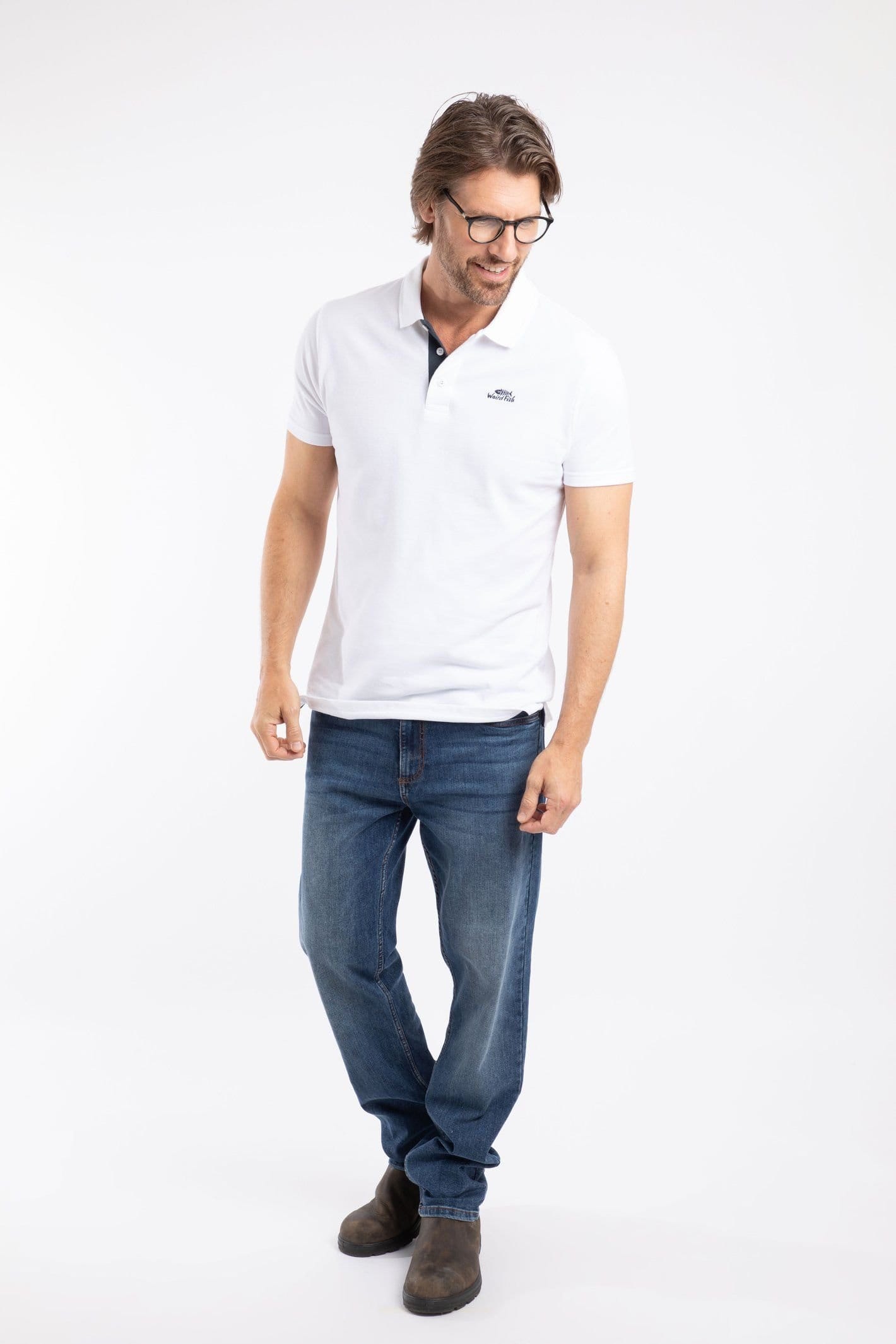 Weird Fish Weird Fish Men's Miles Pique Polo Shirt in White - 4