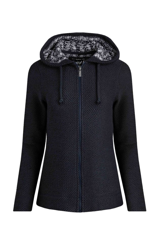Weird Fish Weird Fish Women's Chicoa Full Zip Macaroni Hoodie in Navy - 2