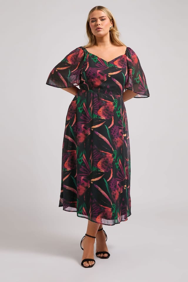 Yours Yours Women's Printed Maxi Dress in Black - 3