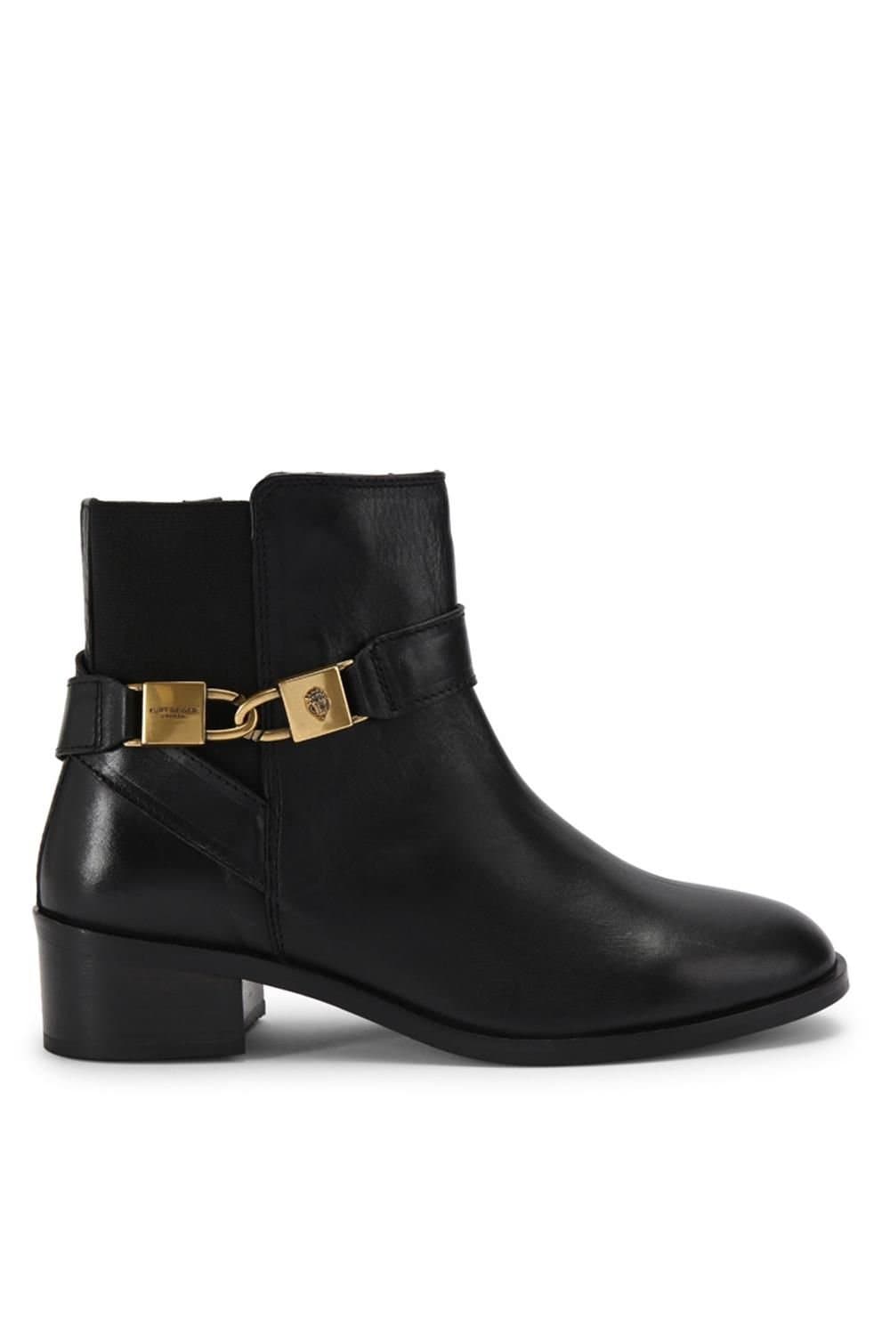 Kurt Geiger London Kurt Geiger London Women's 'Kingsley Block Heel Boot' Leather Boots in Black
