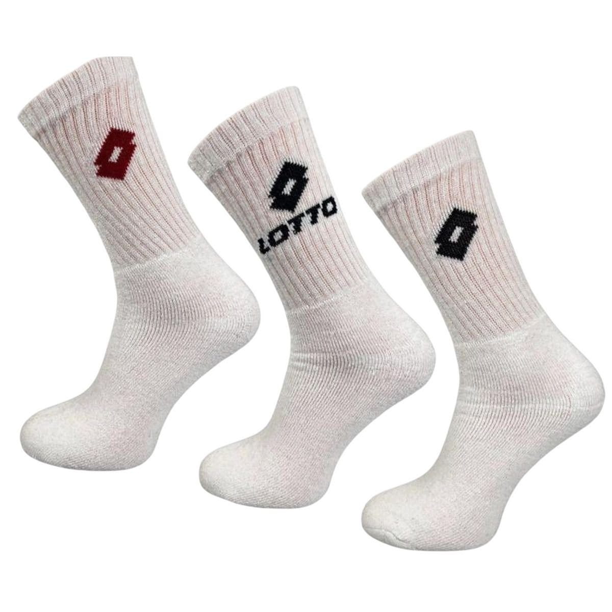 Lotto Men's Terrycloth Socks (Pack of 3) in White