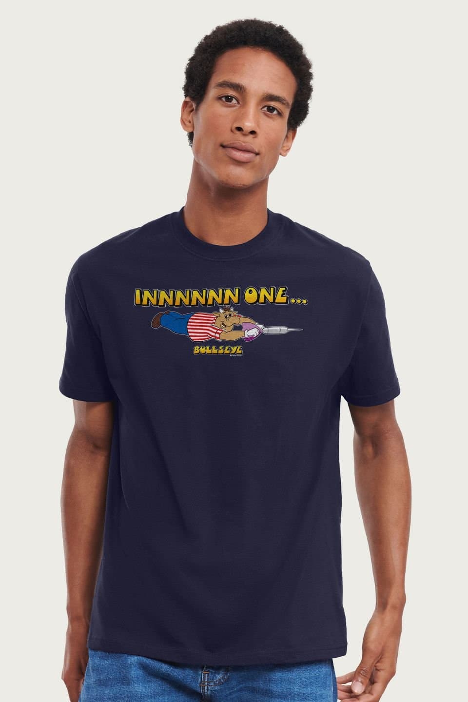 Bullseye Bullseye Navy Cotton Crew Neck T-Shirt