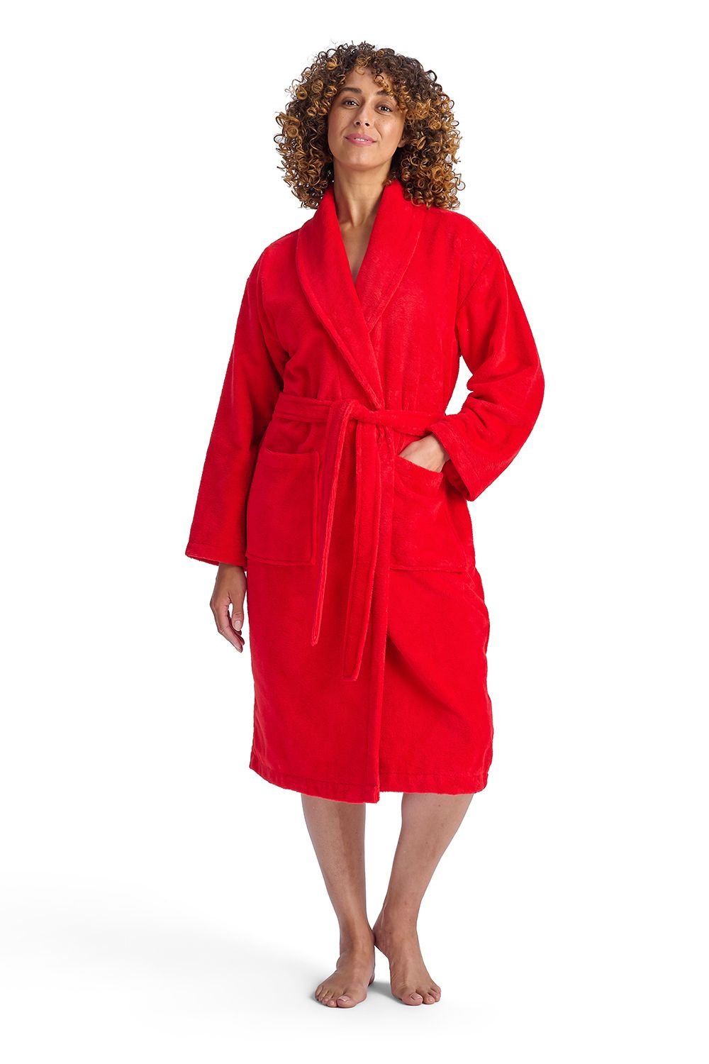 Christy CHRISTY Women's 'Supersoft Cosy' Microvelour Bath Robe in Red - 2