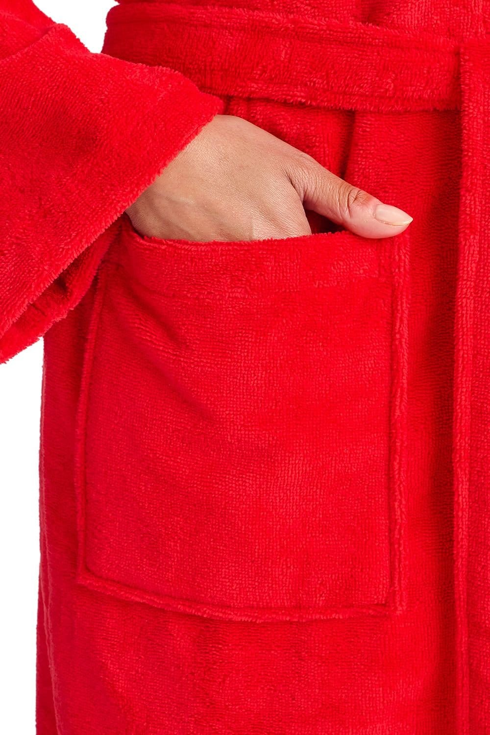 Christy CHRISTY Women's 'Supersoft Cosy' Microvelour Bath Robe in Red - 4
