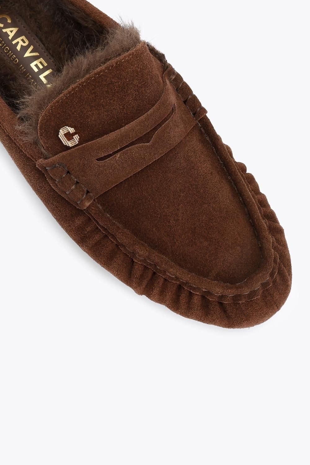 Carvela Carvela Women's 'Marigold Fur Mule' Suede Flats in Brown - 4
