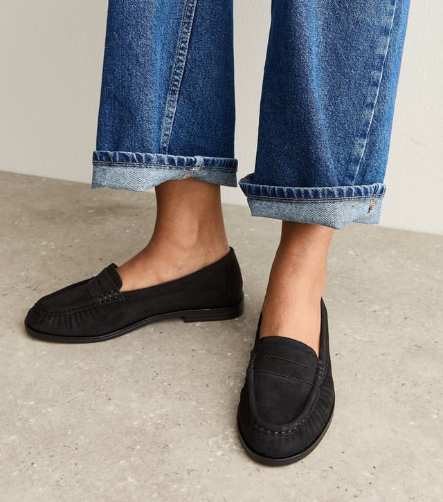 New Look Women's Black Faux Suede Loafer Vegan New Look - 2