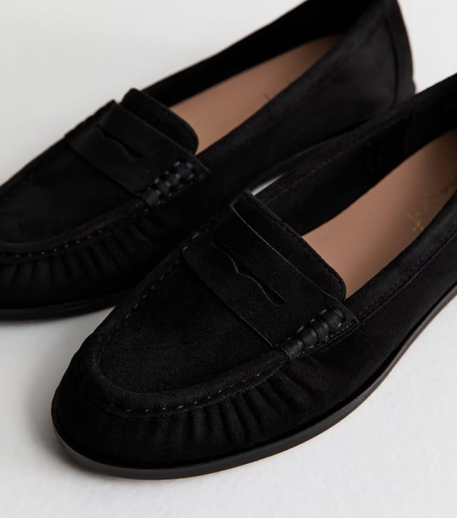 New Look Women's Black Faux Suede Loafer Vegan New Look - 3