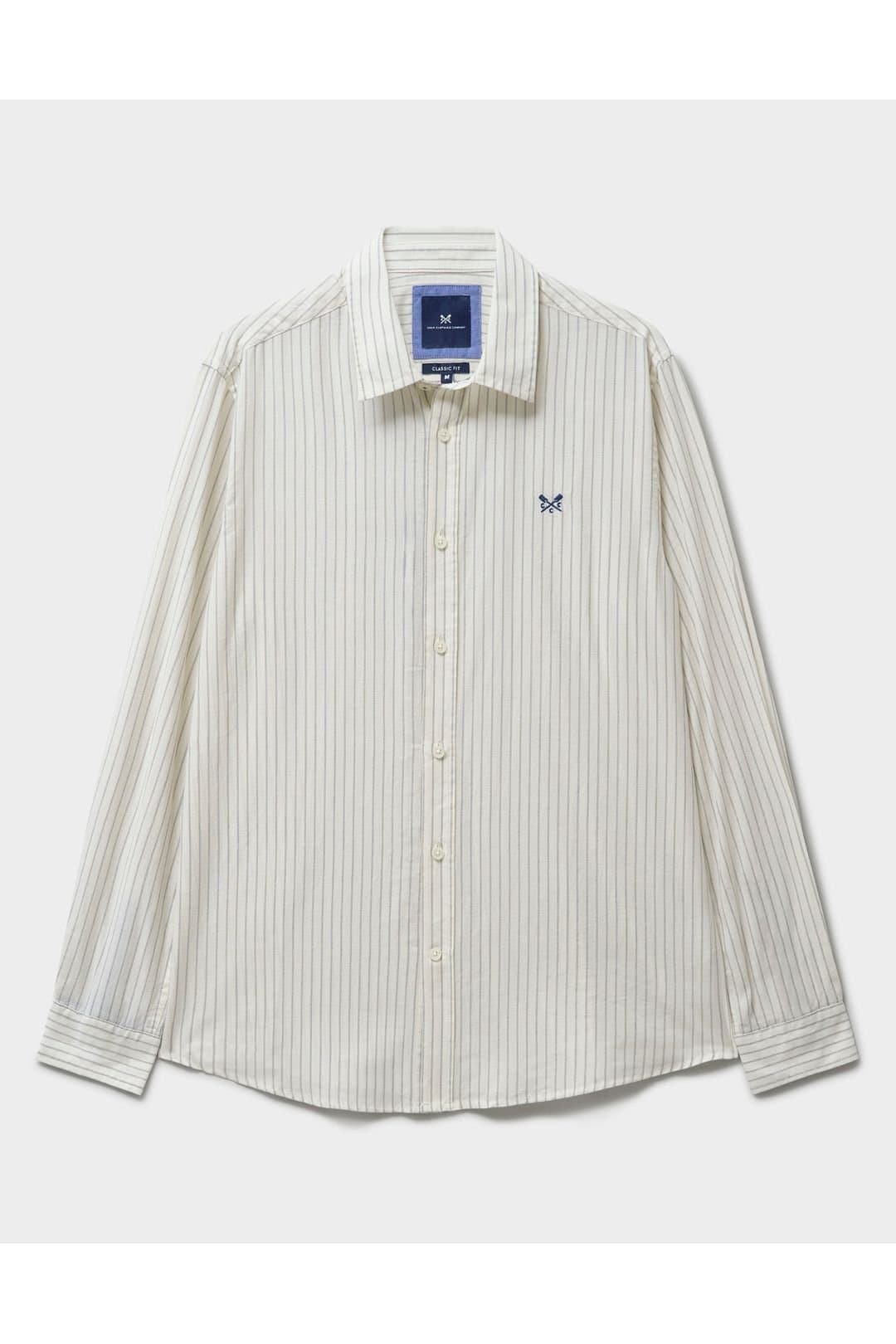 Crew Clothing Crew Clothing Men's Newport Stripe Shirt Broadcloth Ecru