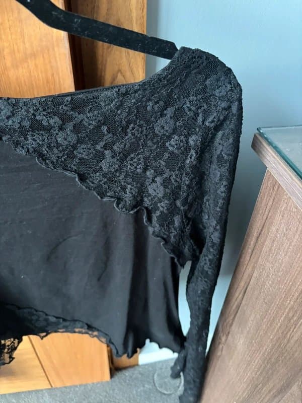 ASOS Lace long sleeve black top