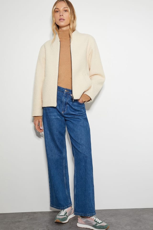 Monsoon Monsoon Women's Jade Boucle Bomber Jacket Ivory - 2