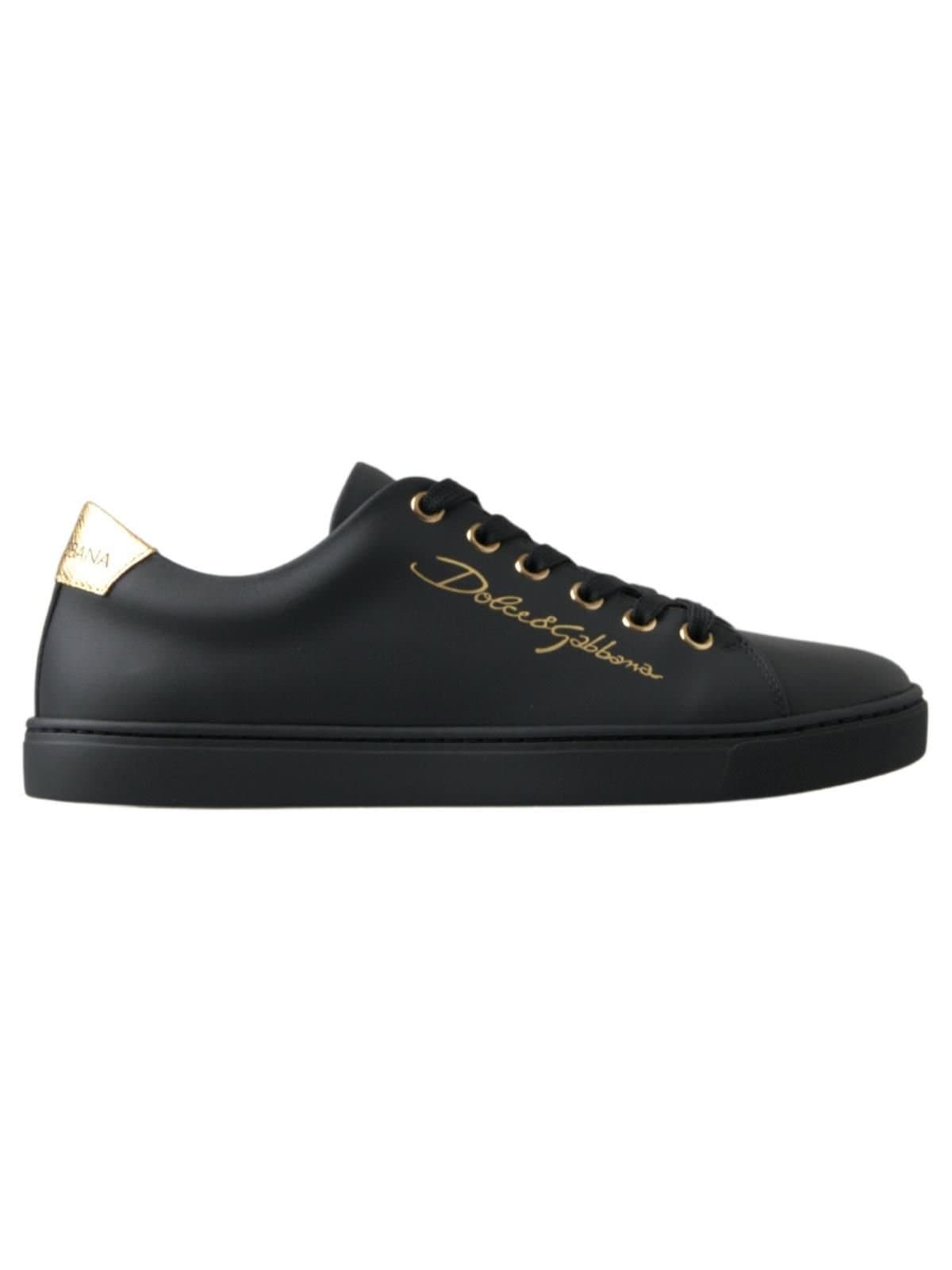 Dolce & Gabbana Dolce & Gabbana Black Gold Leather Sneakers