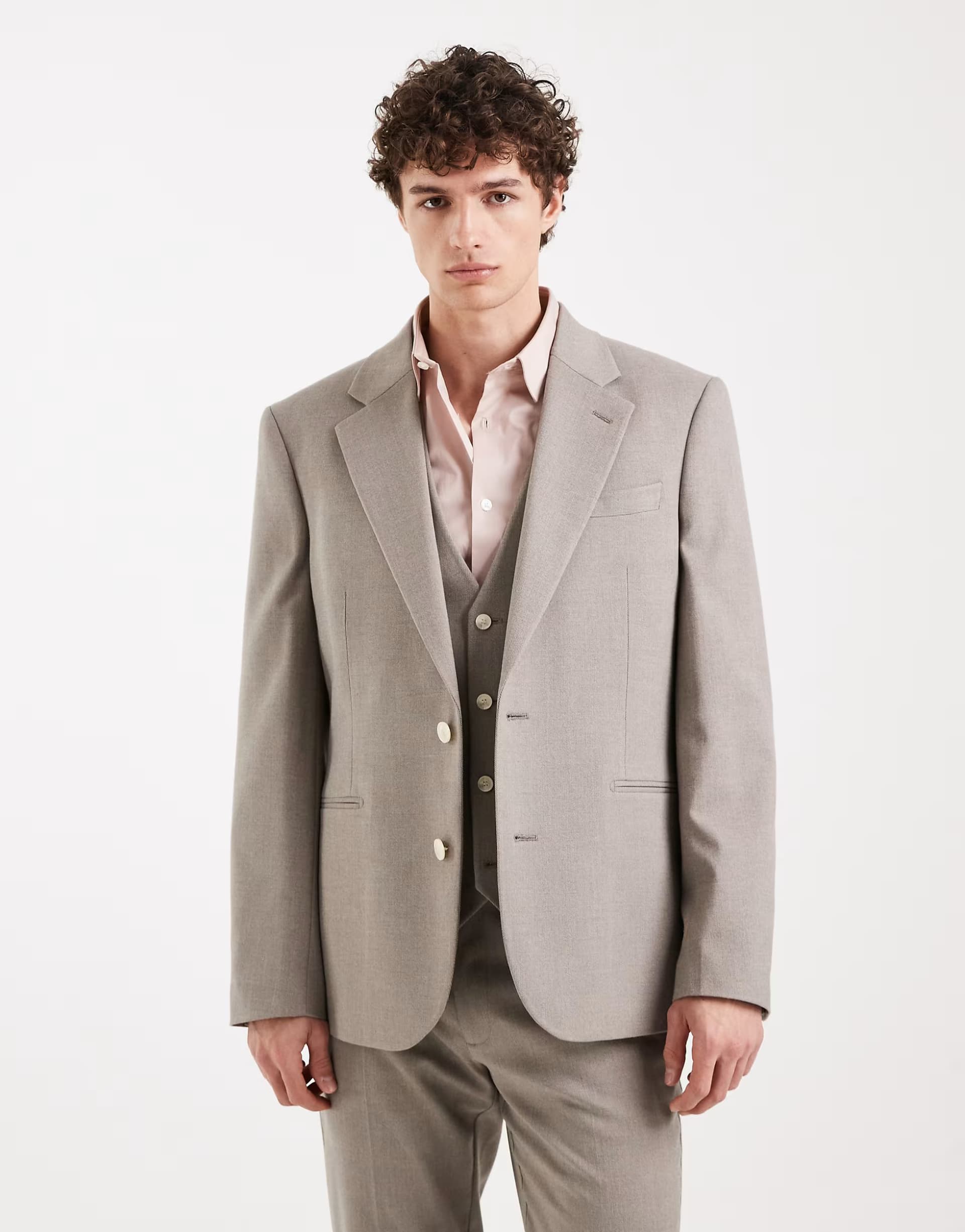 ASOS ASOS DESIGN Slim Fit Grey Flannel Jacket