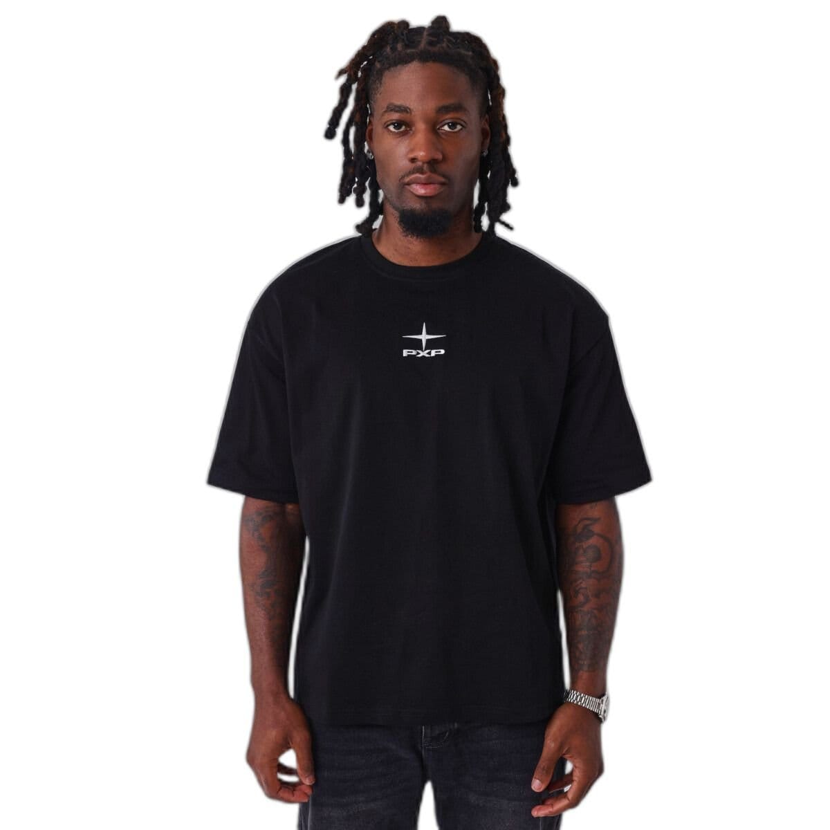 Project X Paris Men's Embroidered T-Shirt in Black