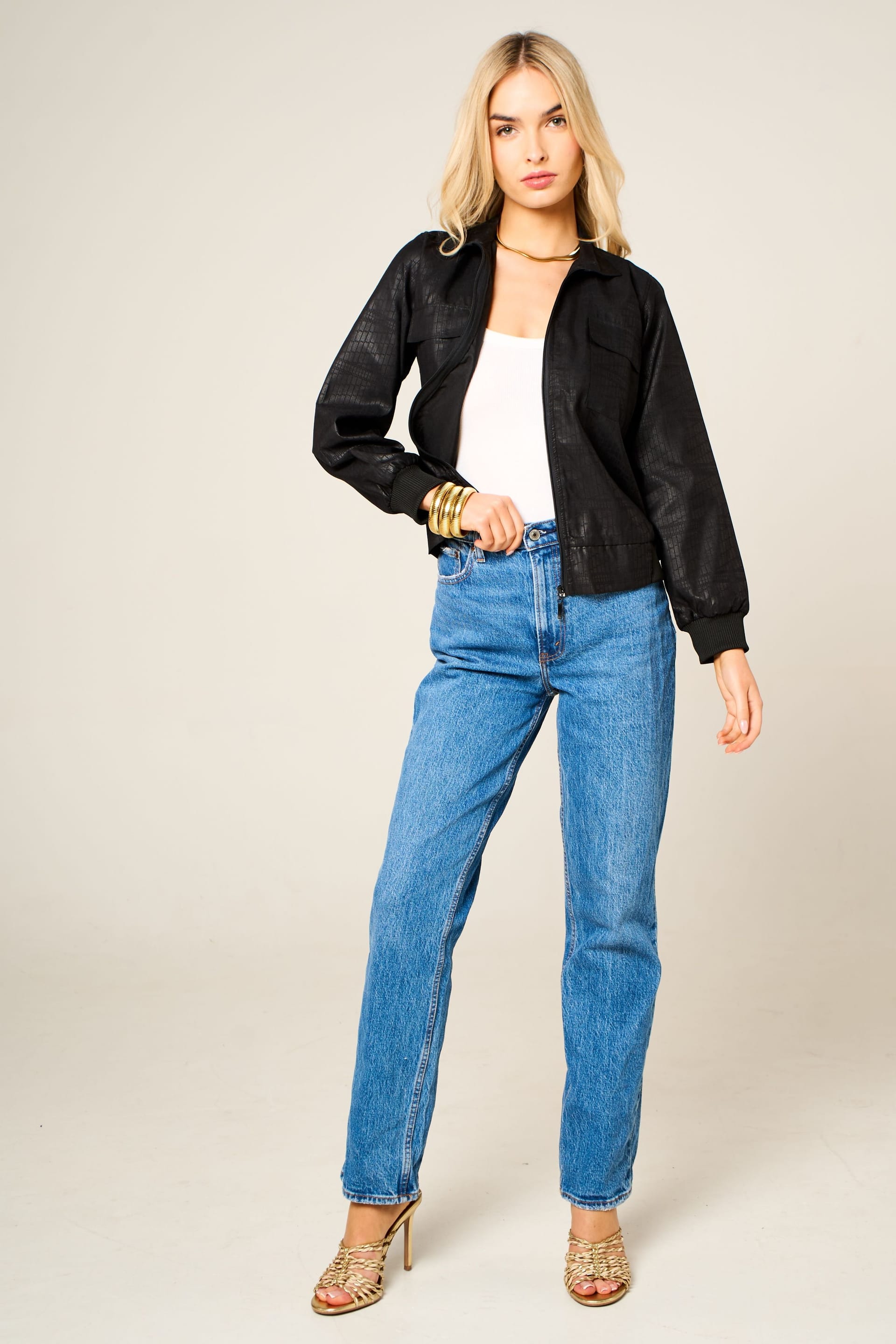 Dals Hart Dals Hart Women's Black Utility Jacket with Ribbed Cuffs - 4