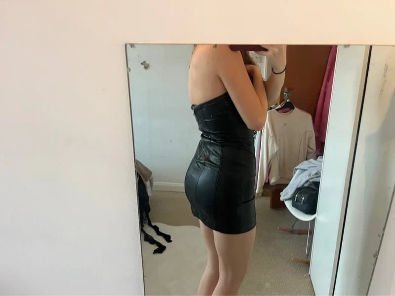Bershka Bershka black leather dress
