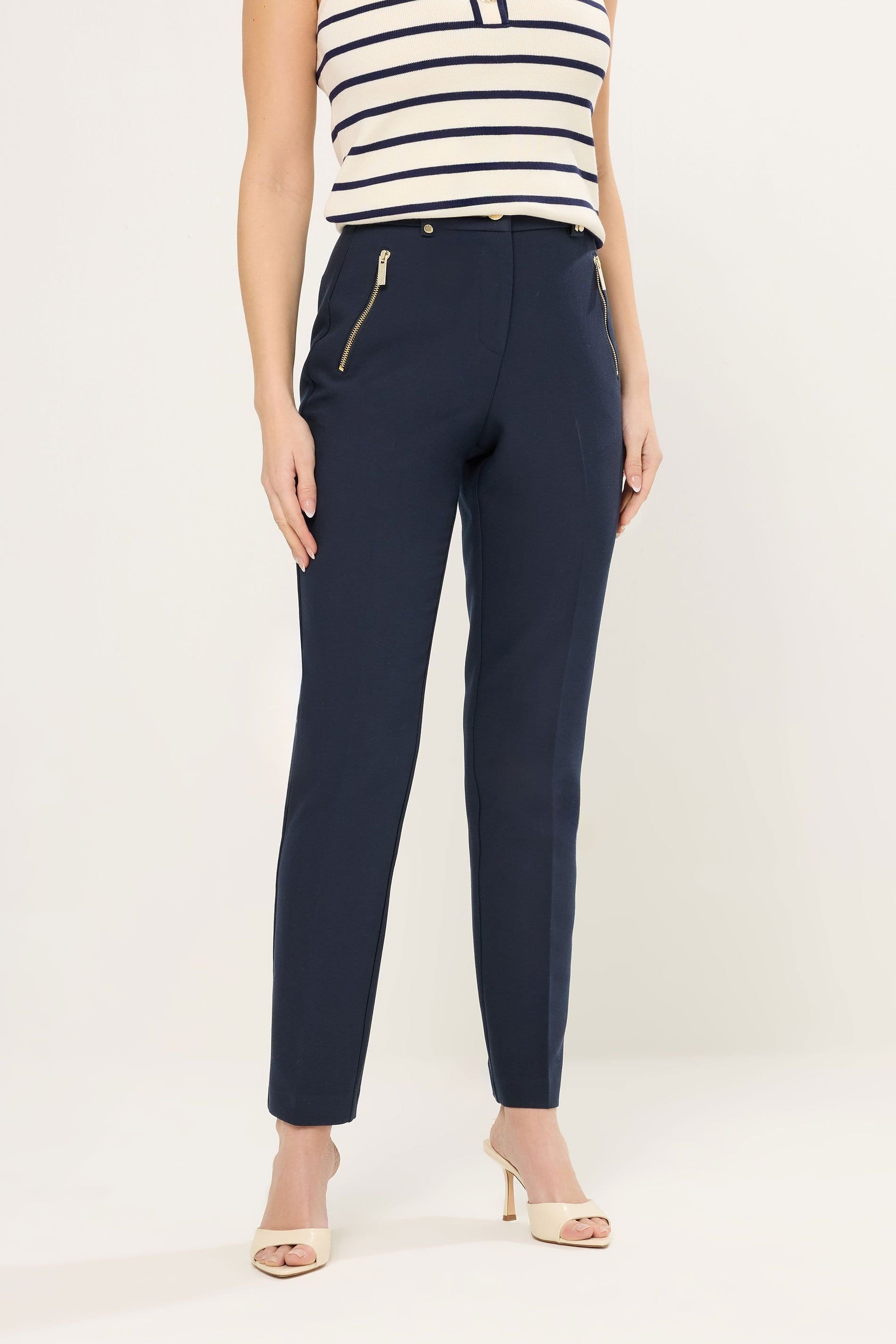 Star by Julien Macdonald Star by Julien Macdonald Women's Tailored Straight Leg Trousers in Dark Navy - 4