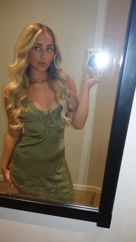 Bershka Khaki Silk Split Dress
