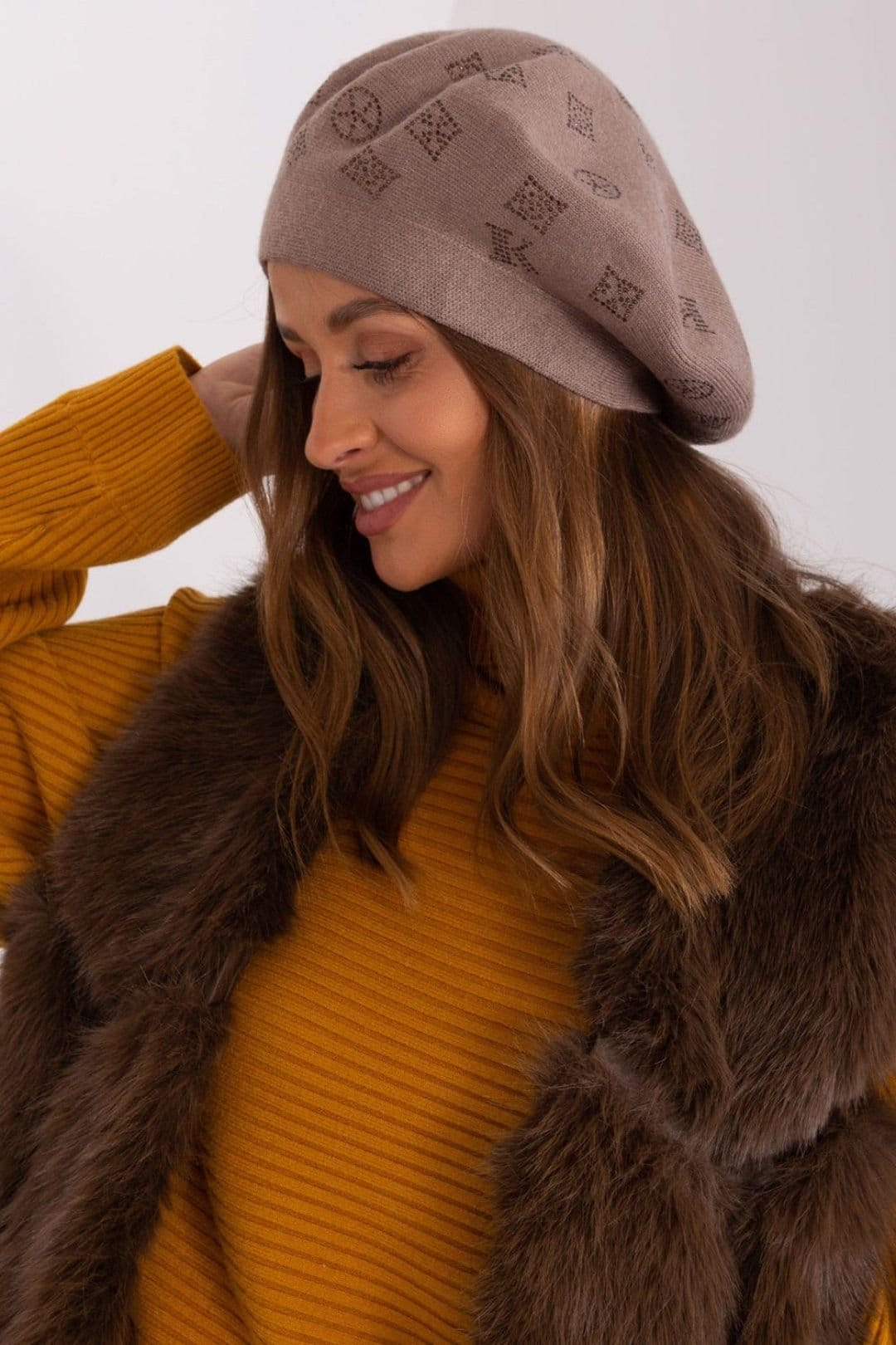 Love Lace Love Lace Women's Classic Wool Beret Hat for Warm Stylish Everyday Wear Fall Winter in Beige - 4