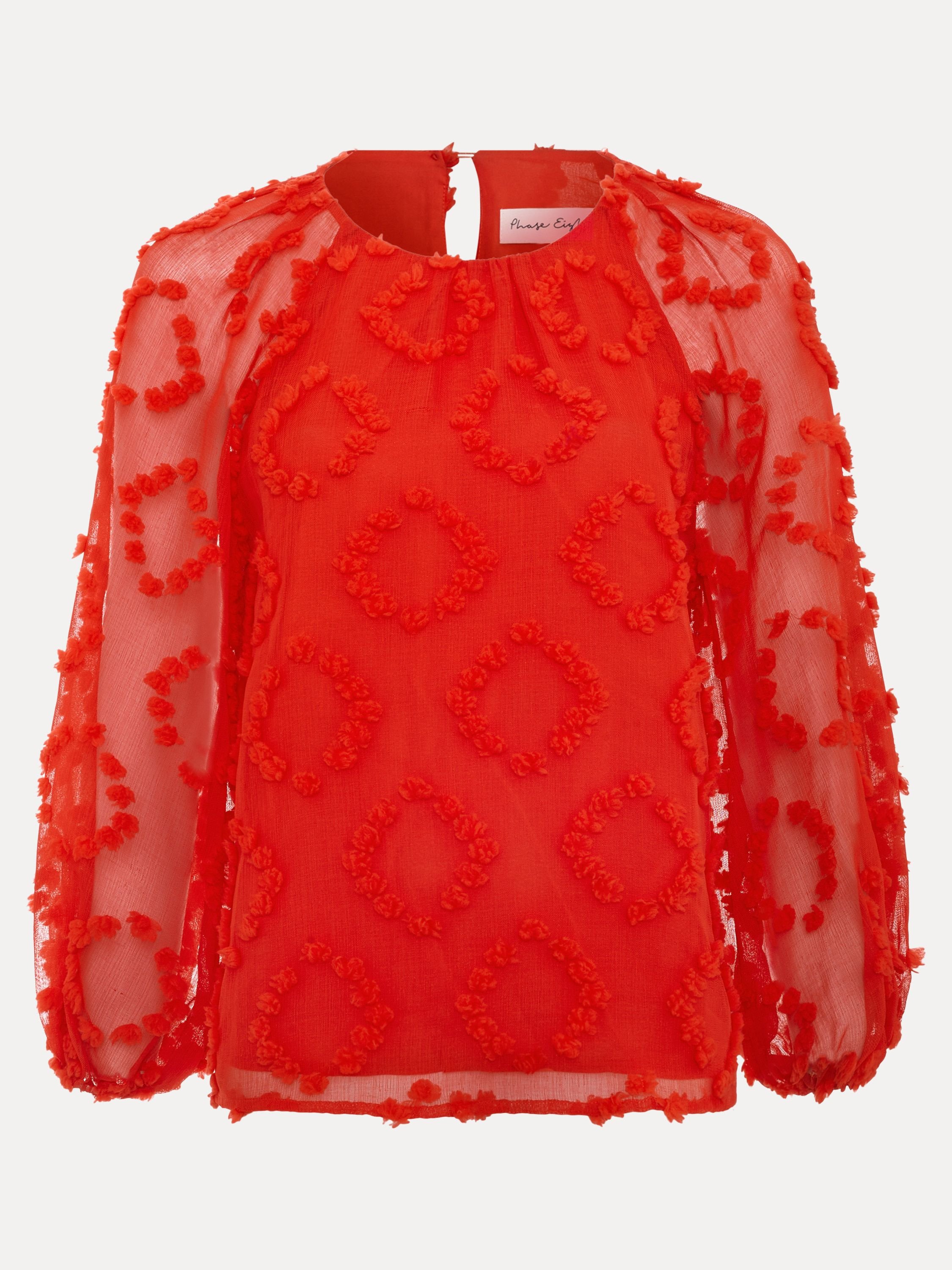 Phase Eight Phase Eight Women's Shayla Textured Blouse in Scarlet - 2