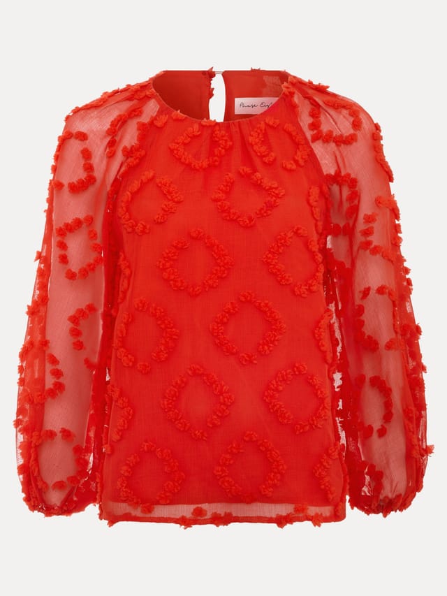 Phase Eight Phase Eight Women's Shayla Textured Blouse in Scarlet - 2