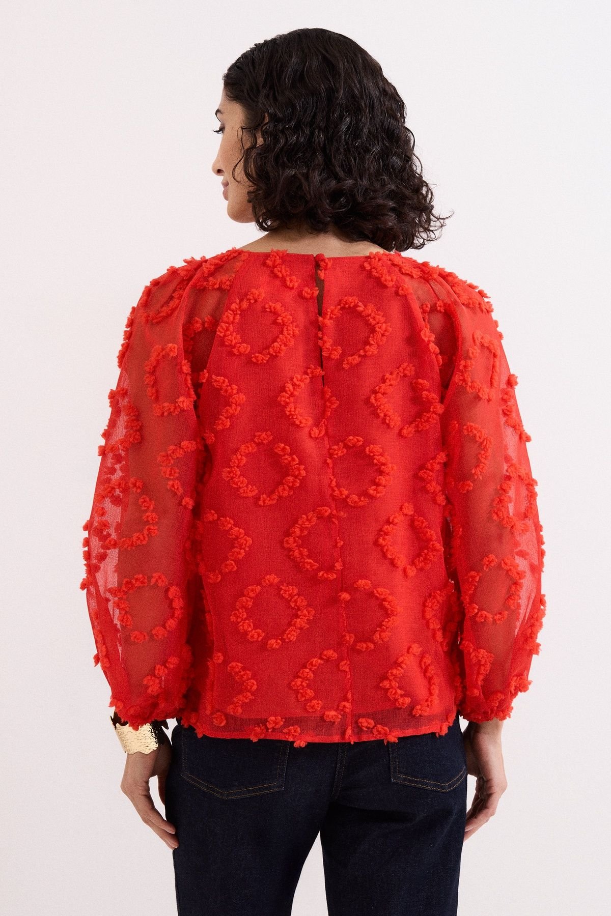 Phase Eight Phase Eight Women's Shayla Textured Blouse in Scarlet - 4