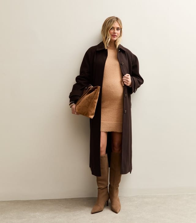 New Look Women's Maternity Camel Midweight Knit Jumper Dress New Look - 3