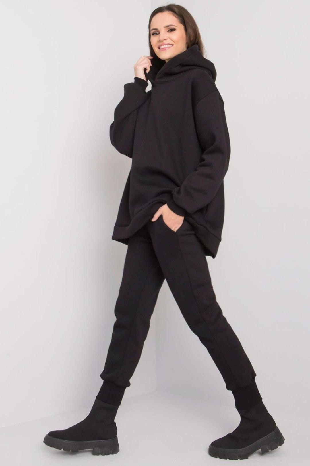 Love Lace Women's Hooded Sweatshirt & Straight Sweatpants Set in