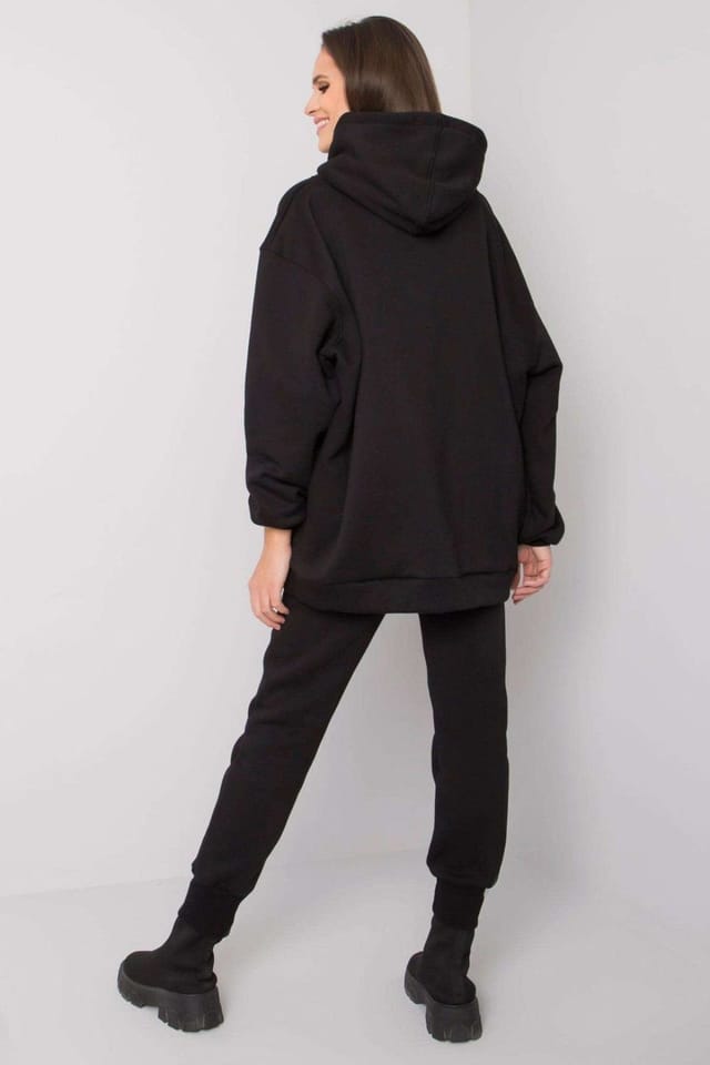 Love Lace Love Lace Women's Hooded Sweatshirt & Straight Sweatpants Set Style 161436 in Black - 3