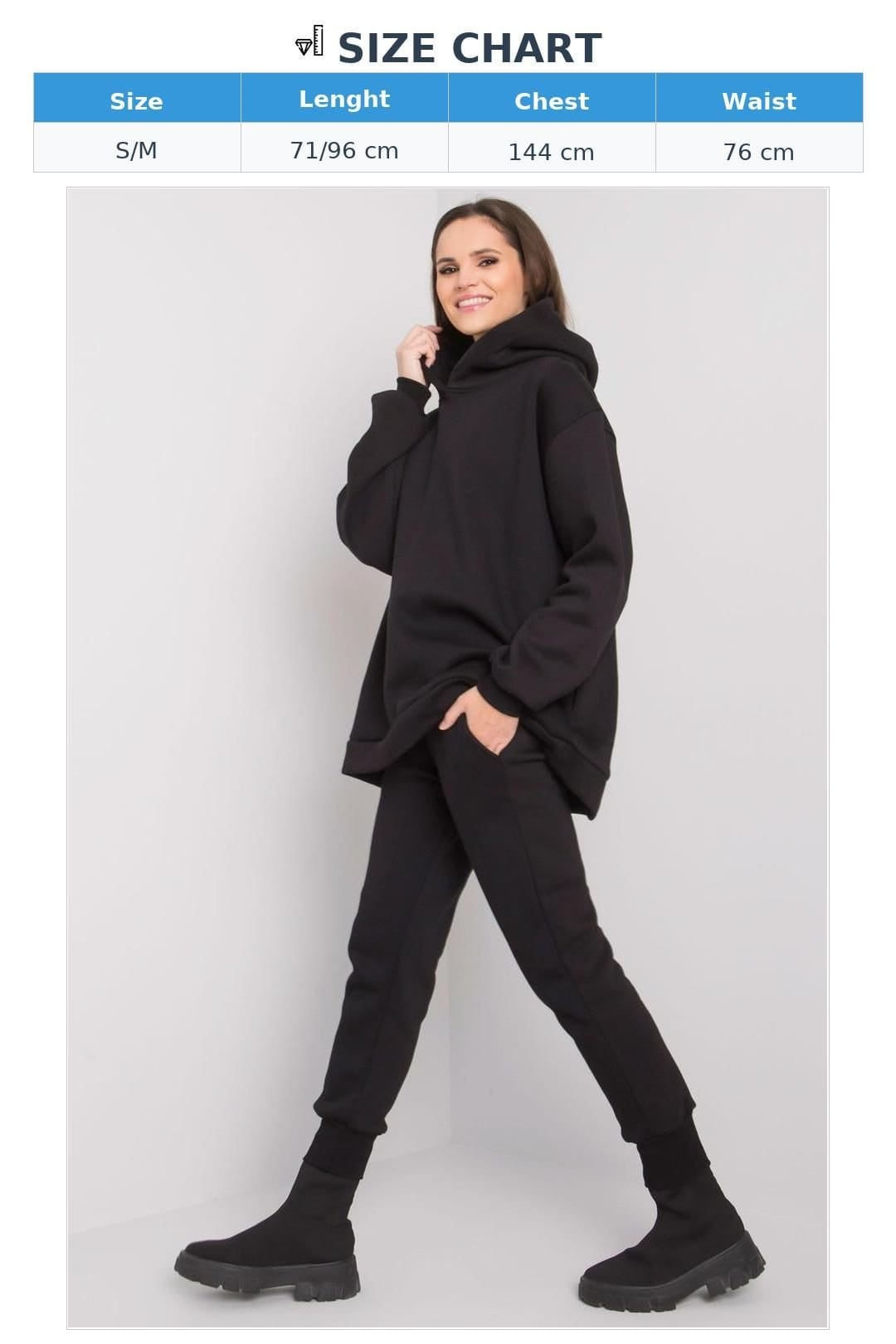 Love Lace Love Lace Women's Hooded Sweatshirt & Straight Sweatpants Set Style 161436 in Black - 4