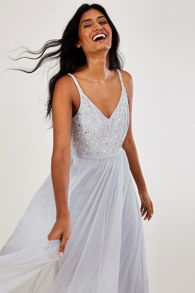 Monsoon Monsoon Women's 'Autumn' Embellished Maxi Dress in Silver - 3