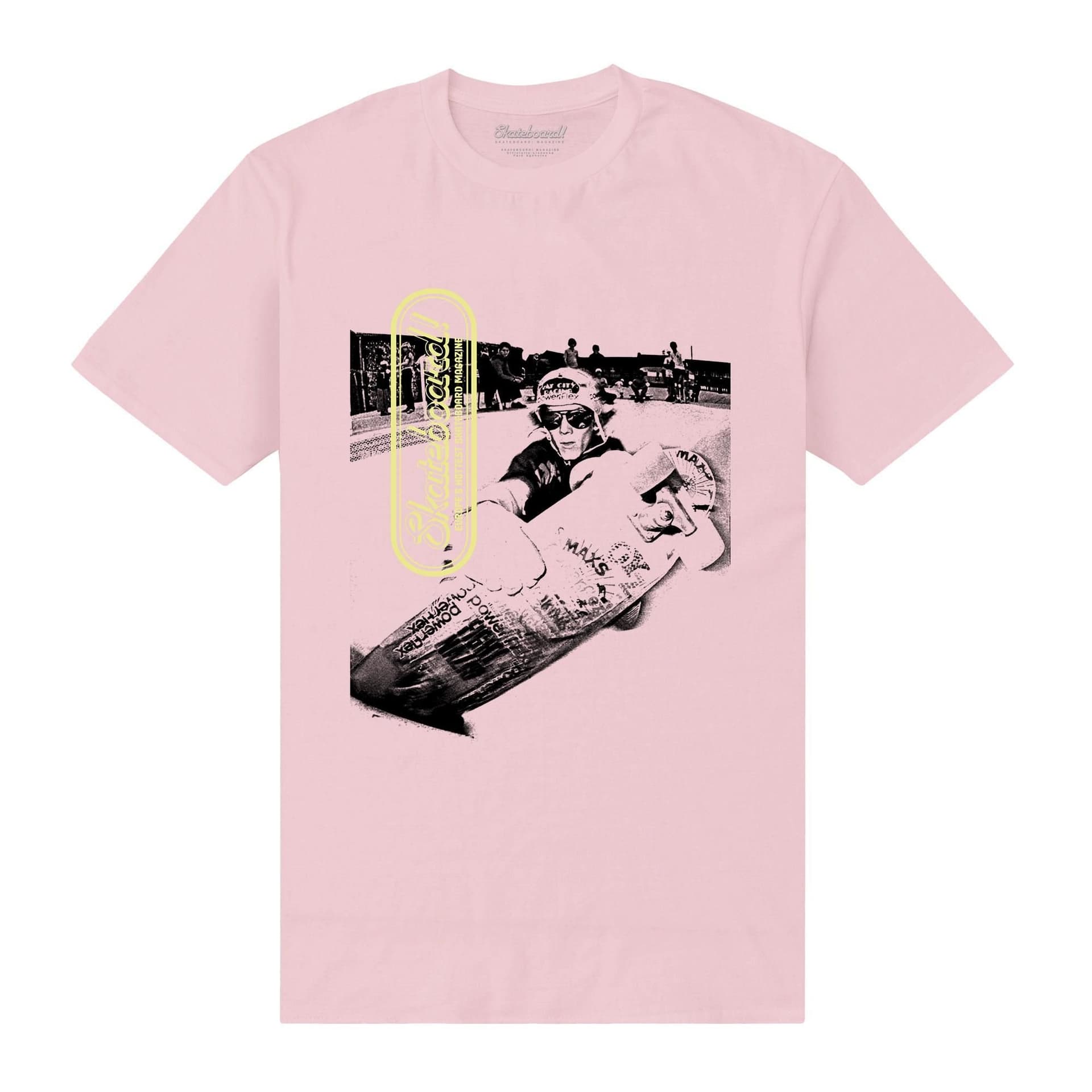 Skateboard! Skateboard! Men's Magazine Grab T-Shirt in Light Pink