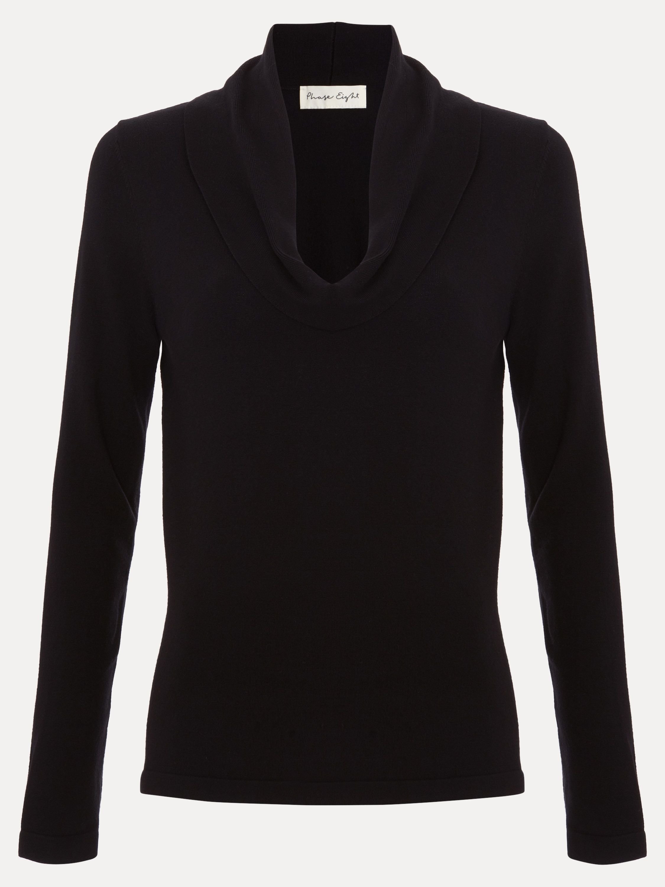 Phase Eight Phase Eight Women's Lottie Cowl Neck Jumper in True Black - 2