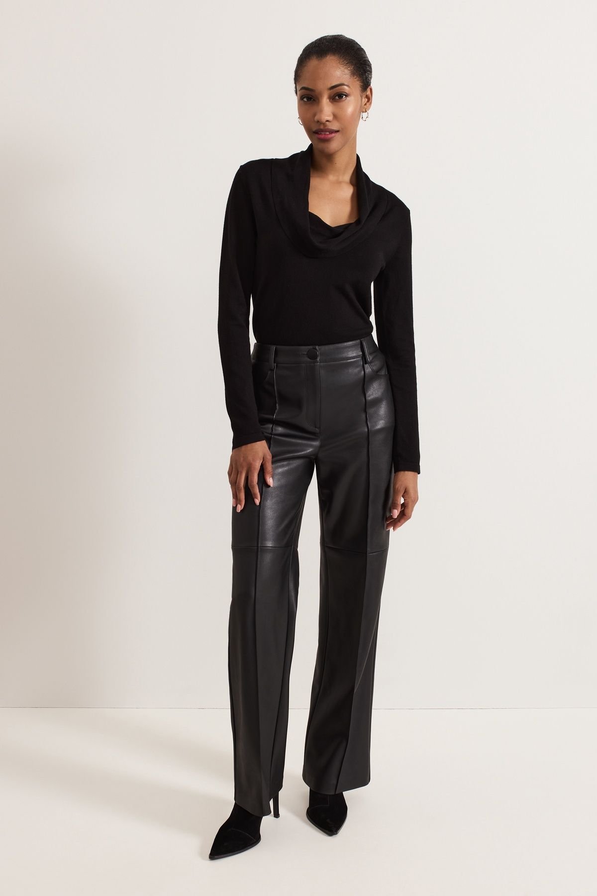 Phase Eight Phase Eight Women's Lottie Cowl Neck Jumper in True Black - 3