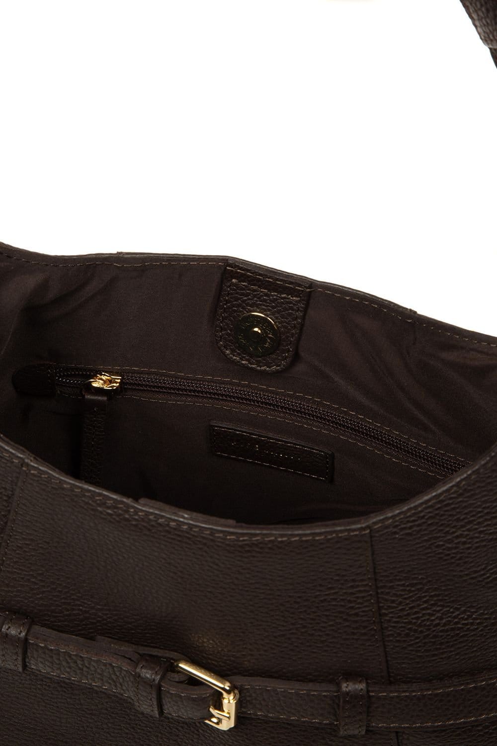Pure Luxuries London Pure Luxuries London Women's 'Ruelle' Leather Handbag in Dark Brown - 4