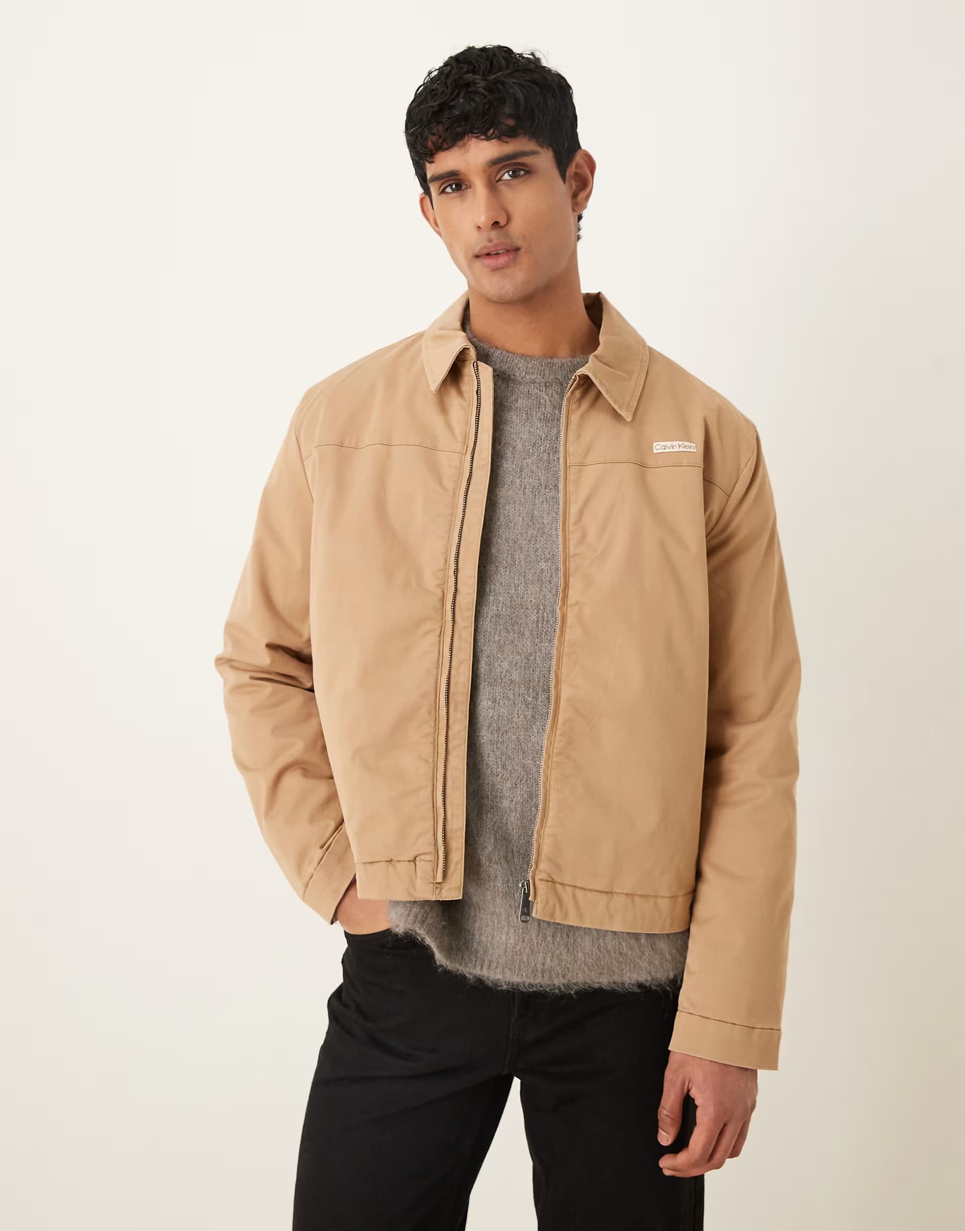 ASOS Calvin Klein Jeans relaxed fit workwear jacket in tan