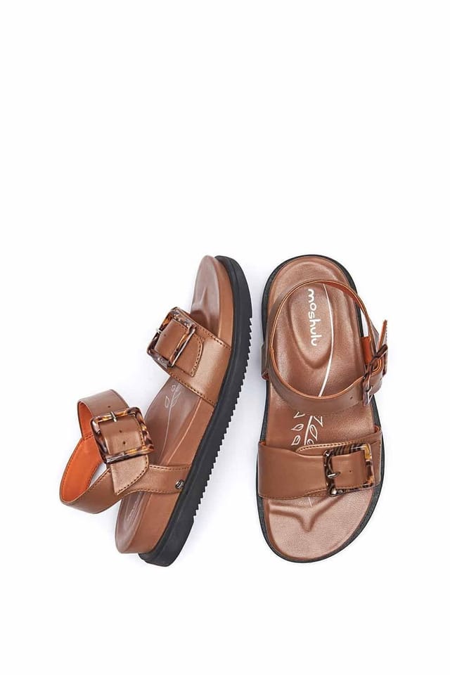 Moshulu Moshulu Women's 'Newark' Chunky Strap Flatform Sandals in Tan - 2