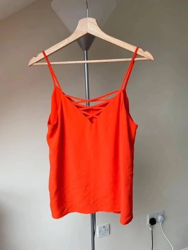 New Look New Look Orange Crisscross Back Cami Size 10