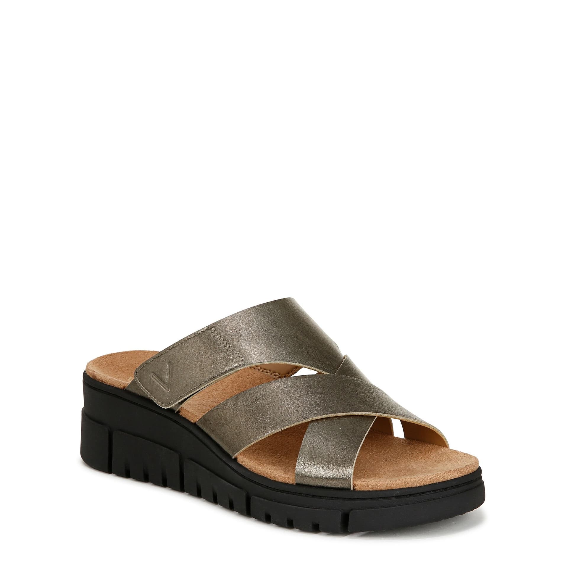 Vionic Vionic Women's Uptown Sunset Slide Sandals in Metallic Silver
