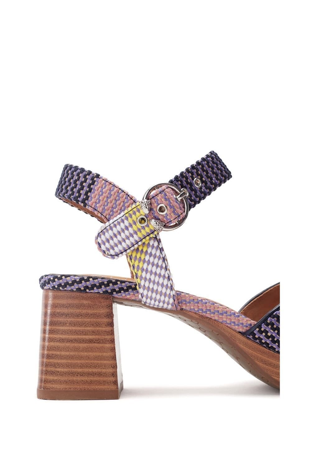 Moda in Pelle Moda In Pelle Women's 'Grechian' Textile Heeled Sandals in Navy - 4