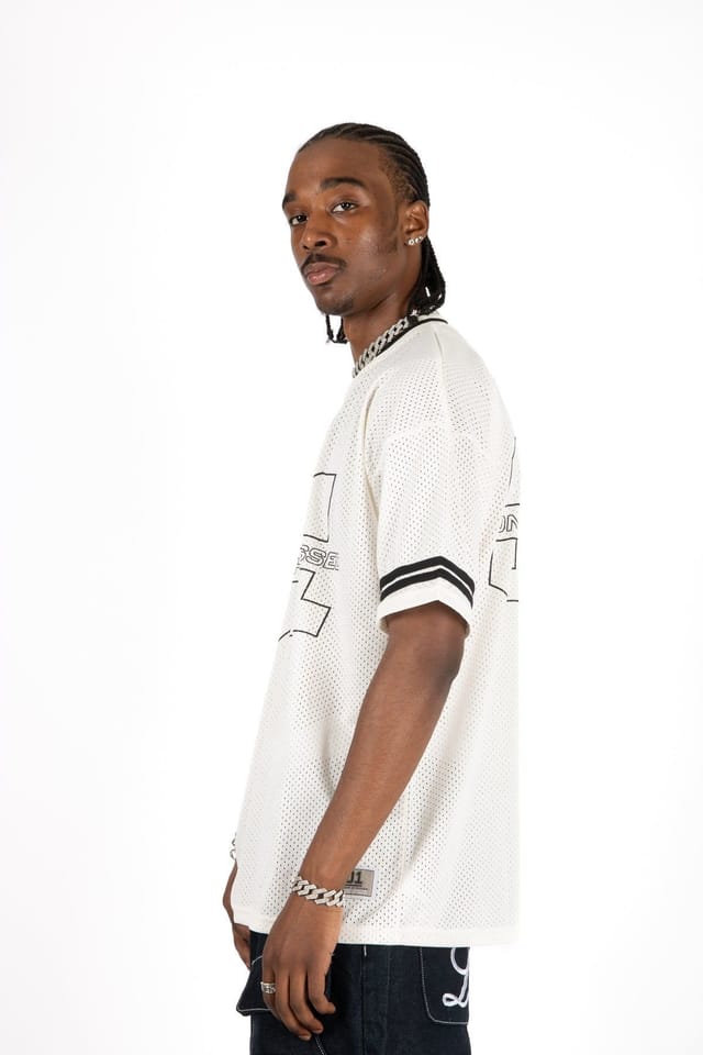 Liquor N Poker Liquor n Poker Men's Off White 'Blessed' Varsity Tee in Off-White - 2