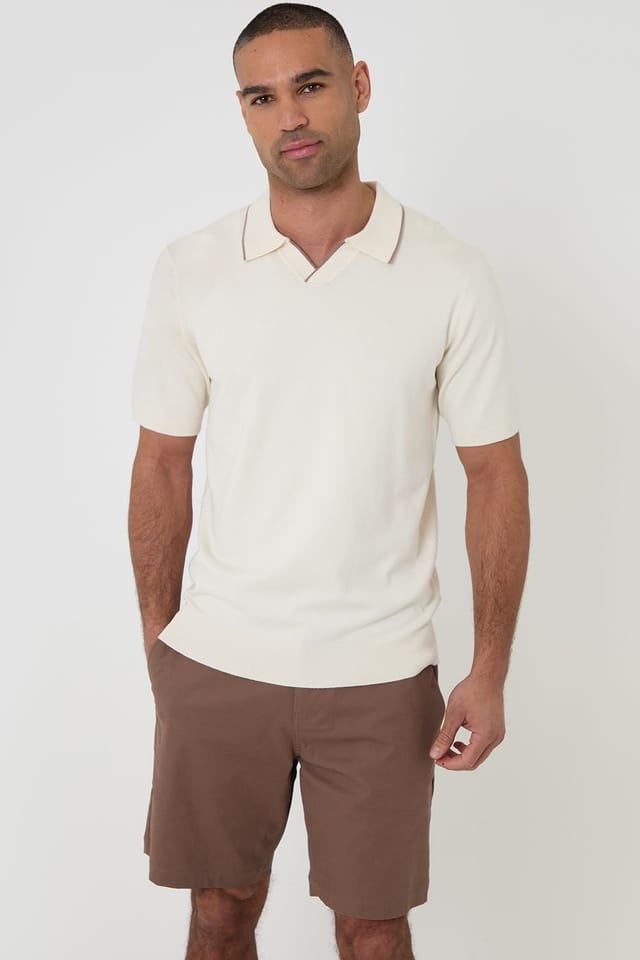 Threadbare Threadbare Men's Cotton Regular Fit Stretch Chino Shorts in Brown - 3