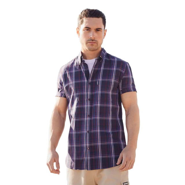 Lambretta Lambretta Men's SS25 Checked Shirt in Navy - 3