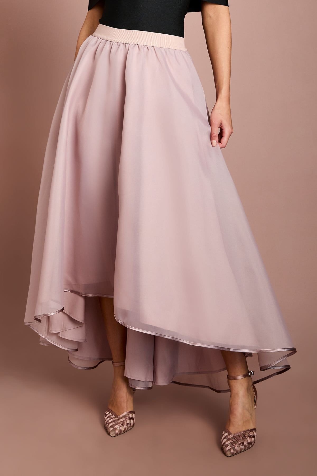 Coast Coast Women's Hi Lo Organza Skirt in Mink - 4