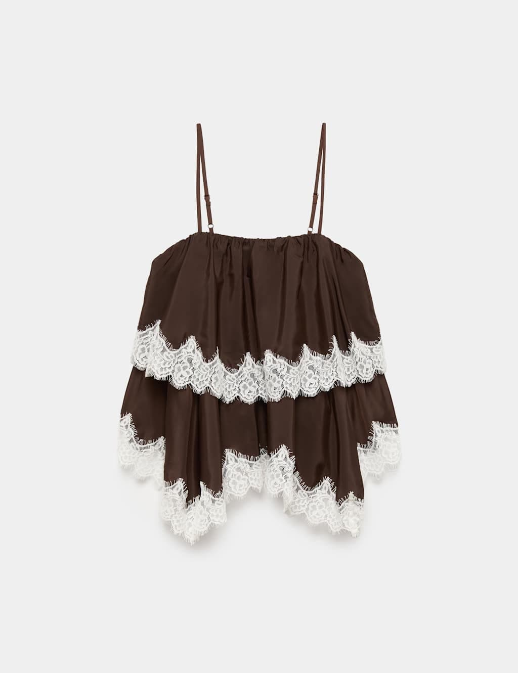 Marks & Spencer M&S Lace Detail Cami Top Chocolate