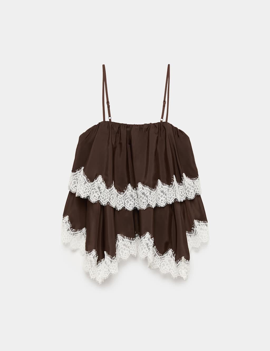 Marks & Spencer M&S Lace Detail Cami Top Chocolate - 1